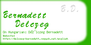 bernadett delczeg business card